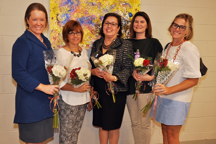 Meghan Fisher, Tricia Poche, Theresa Hayes O'Flynn, Phyllis Hart and Carolyn Werner