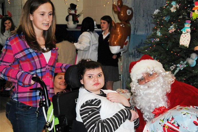 Santa visits the home for the 2011 Christmas Party